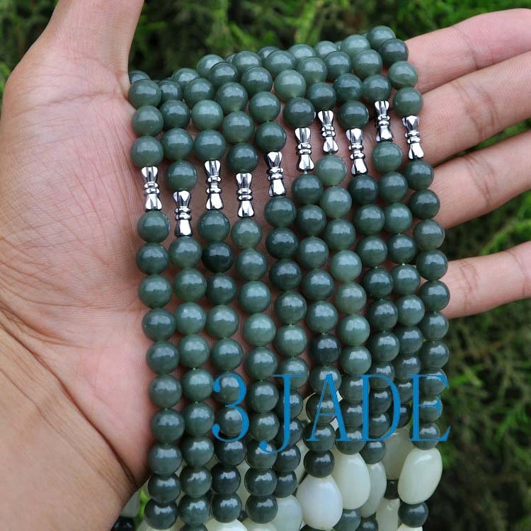 22″ Natural Hetian Nephrite Jade Nugget Beads Necklace
