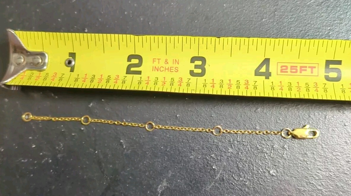 Muslim 18K Gold Necklace Chain Extender 4.5 In Nominal Jewelry