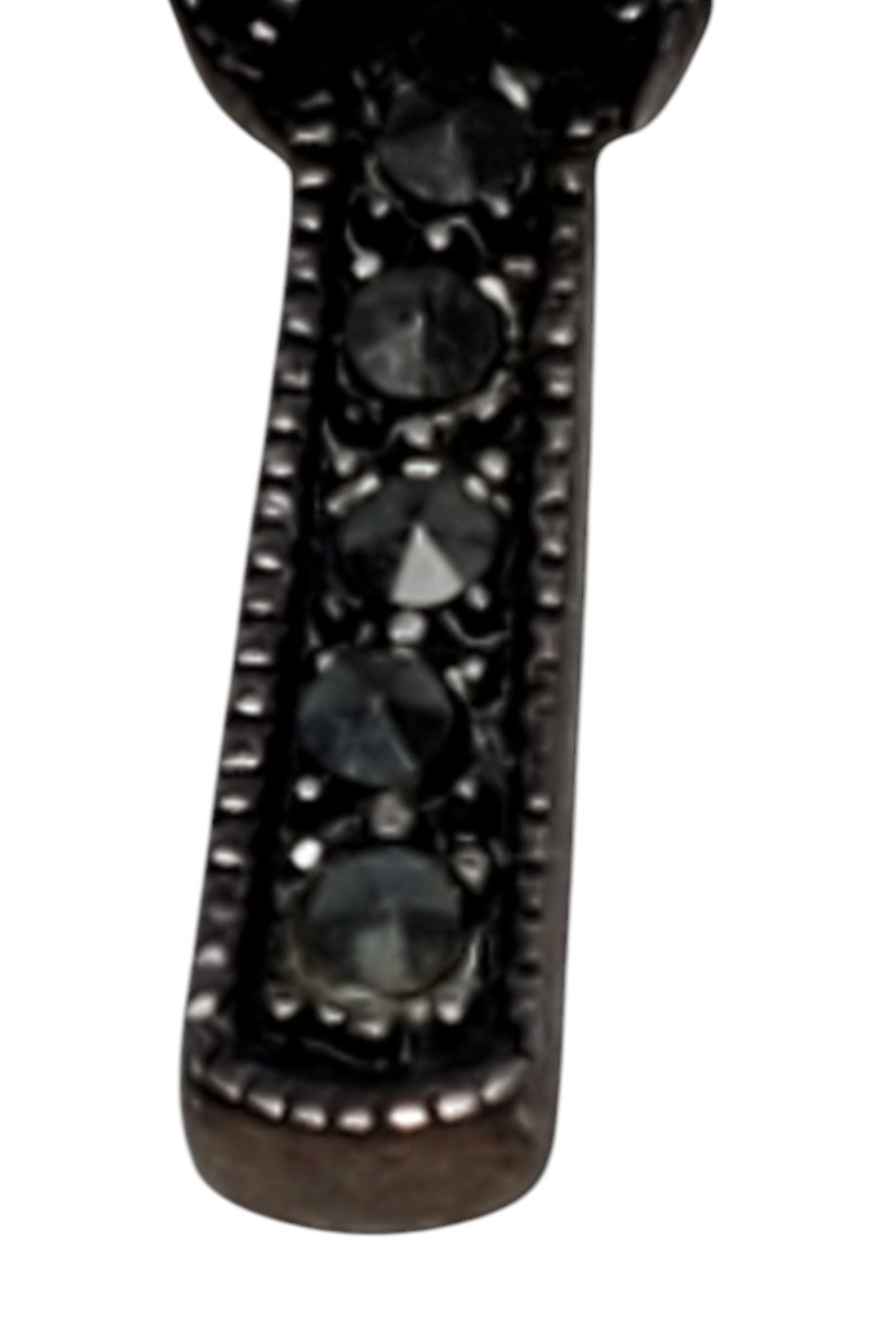925 Sterling Silver Marcasite Vintage Religious Cross Pendant W/ Stones 2.53g