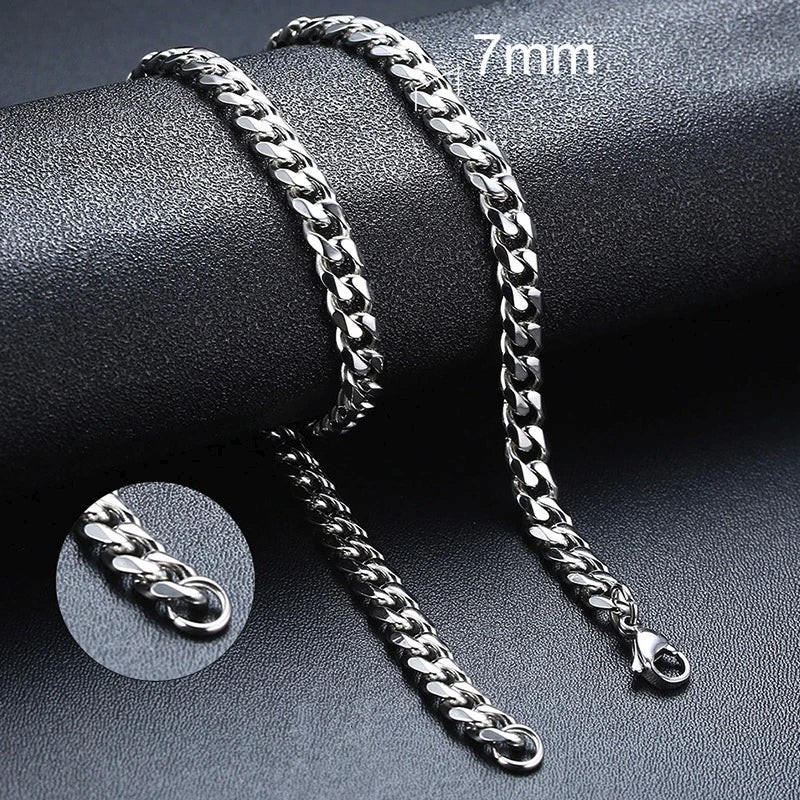 Cuban Chain Necklace (Stainless Steel) Rave Punk Gothic Chain Jewellery Y2K