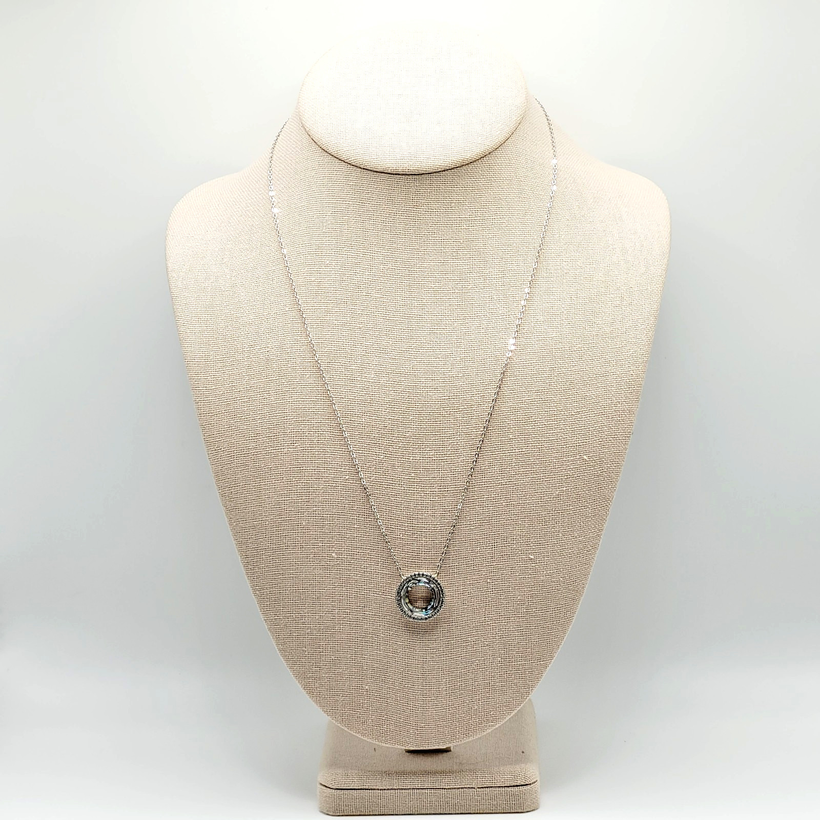 Cosmic Ring Swarovski Elements Crystal Center w Rhinestones 925 Silver Necklace