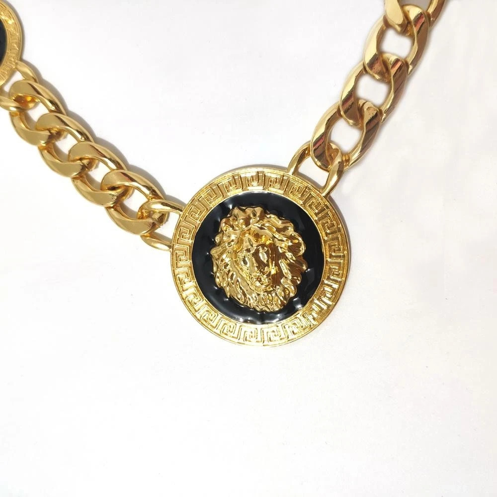 Lion Head Decor Chain Necklace Creative Necklace Choker Chain Chunky Jewelry US