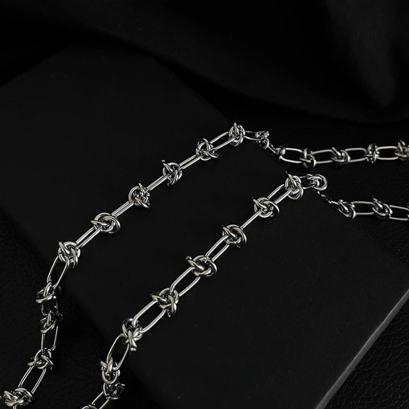 Bike Chain Necklace & Bracelet Set Rave Punk Gothic Chain Jewellery Y2K
