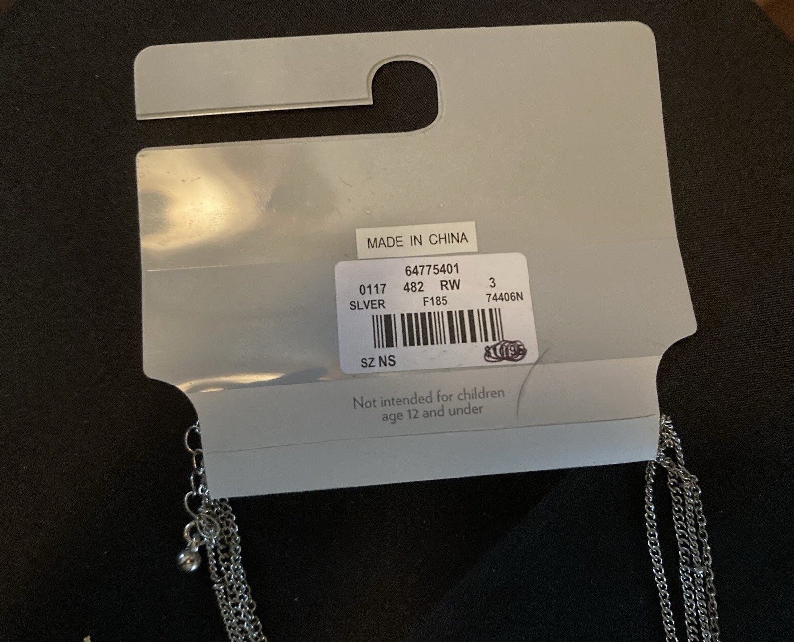 Vanity Silver Tone Layered Multi-Strand Cable Chain Necklace White Beads