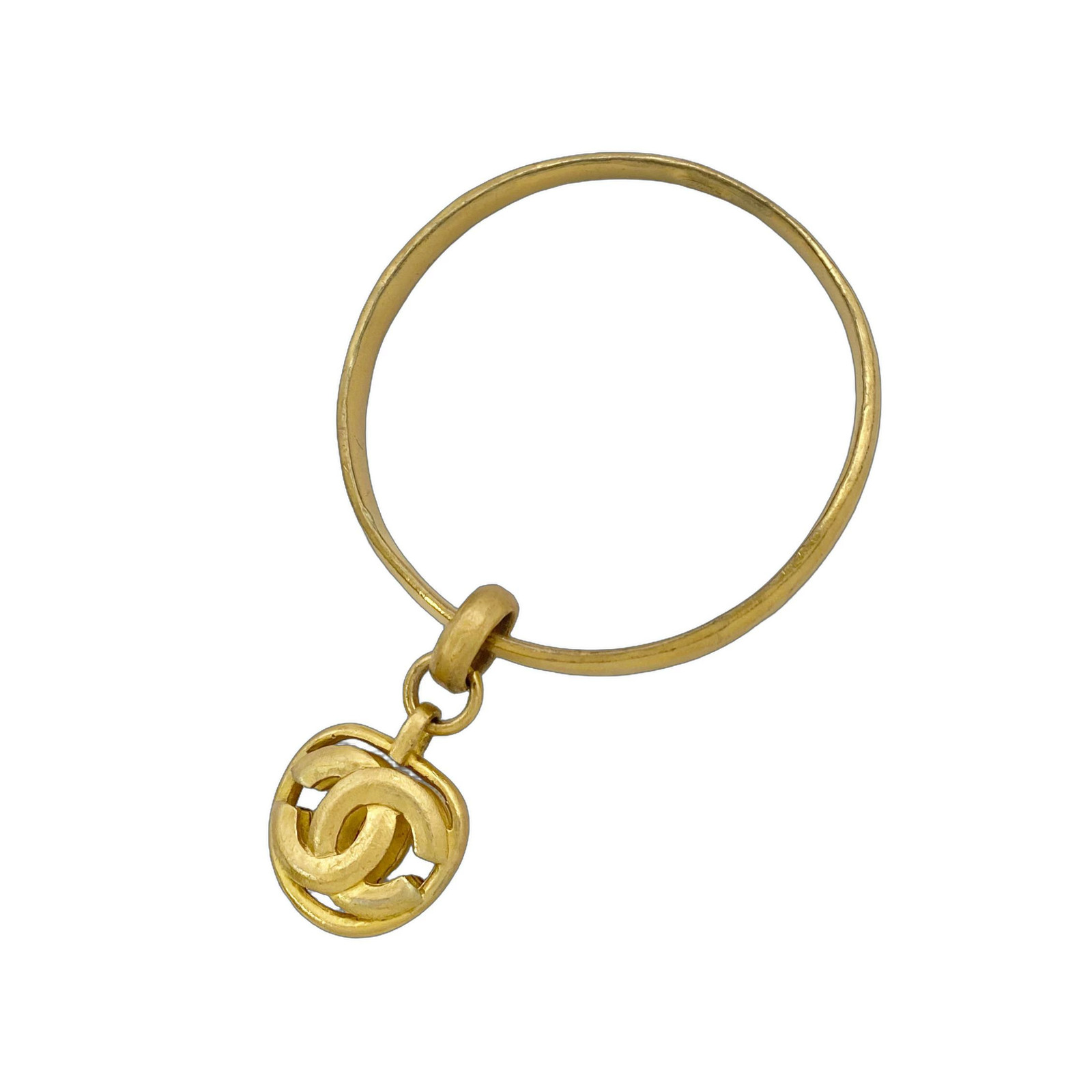 CHANEL Bangle 96P Coco Mark Swing Gold Logo Bracelet Wrist Circumference 19cm