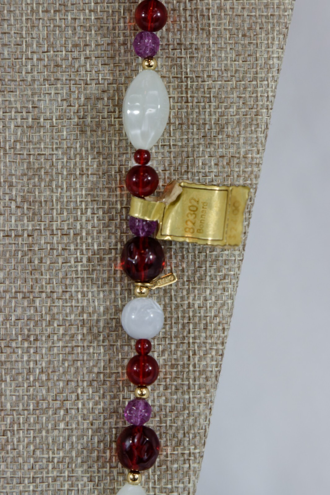 Monet Plastic Beaded Necklace, with Original Paper and Metal Tags, 38gr