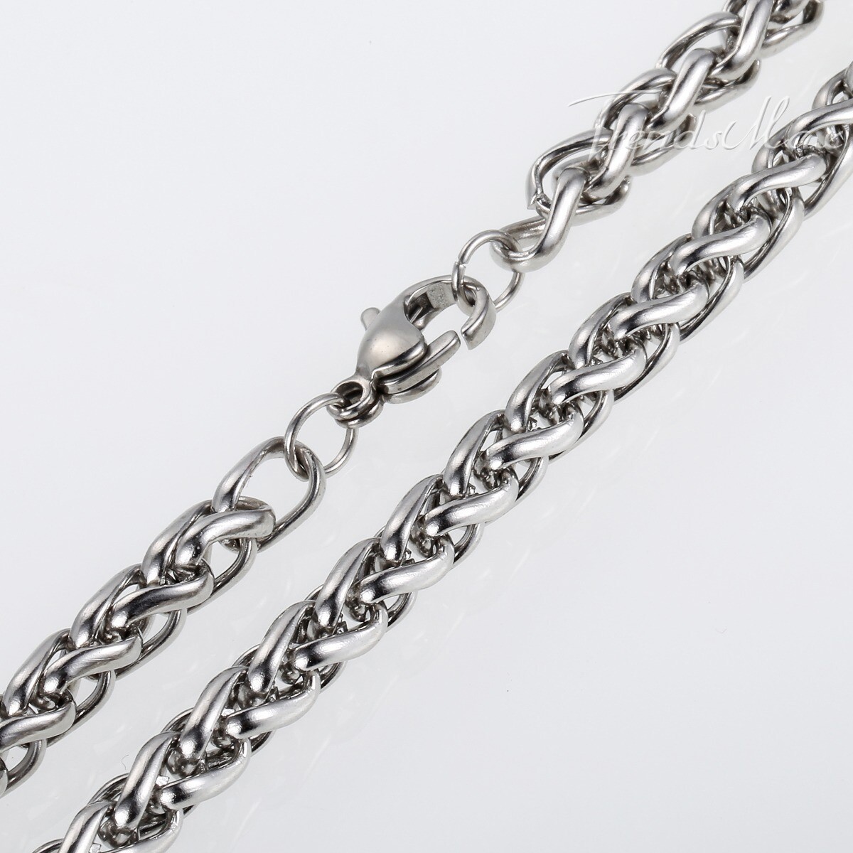 USA Stock 4mm 26″ Braided Wheat Chain 316L Stainless Steel Men Women Necklace