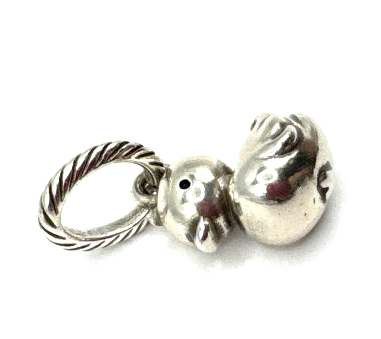Brighton Bubbles Duck Rubber Ducky Detailed Heart Swim Silver Pendant Charm