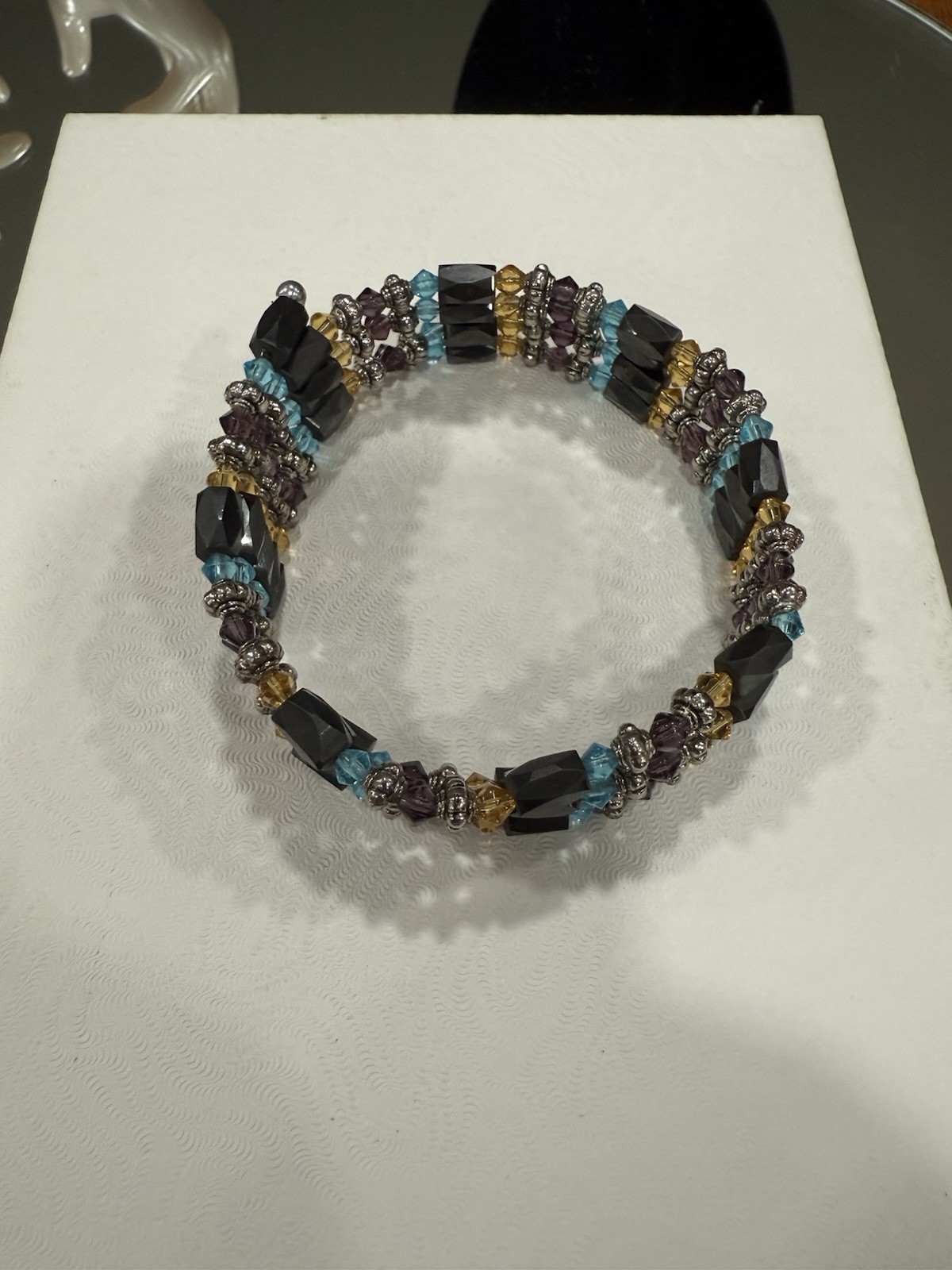 Magnetic Hematite Beaded Open Wrap Healing Necklace Bracelet 36” 5 Pack