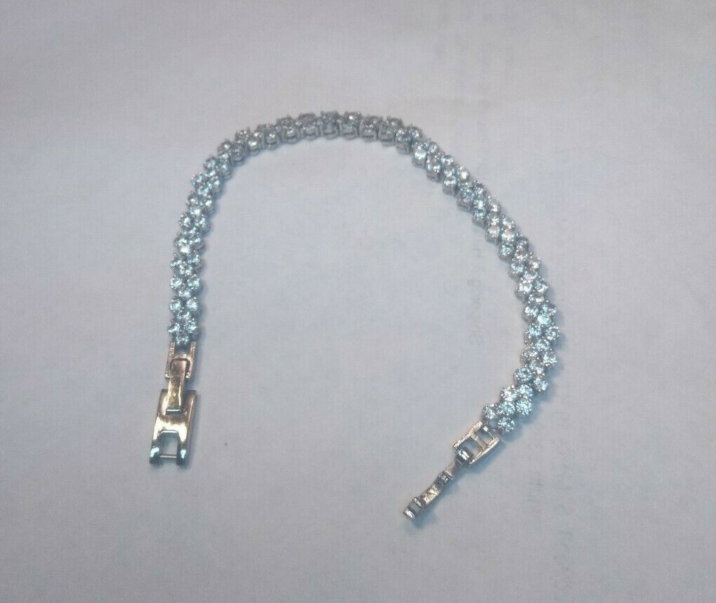 102 CZ 2.8mm RhodiumTennis Brac 7 or 7.5″ *10 Ct. Look* 6.5 MM Width $159.