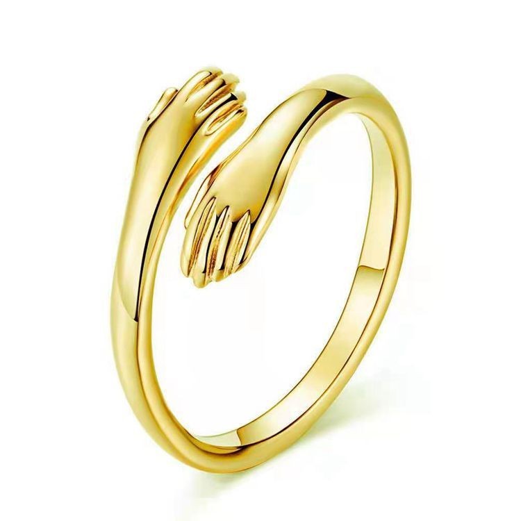 Two Hands Embrace Joint Ring Love’s Two Hands Embrace Ring Jewelry Opening Women