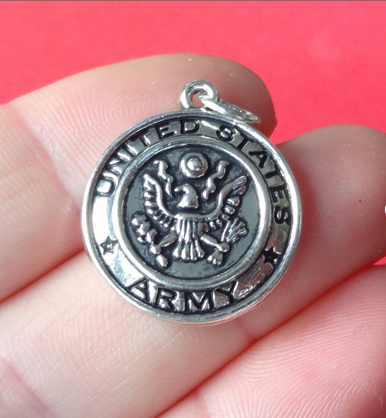 ARMY VET MILITARY VETERAN Pendant On 20″ 925 Sterling Silver Necklace Women Men
