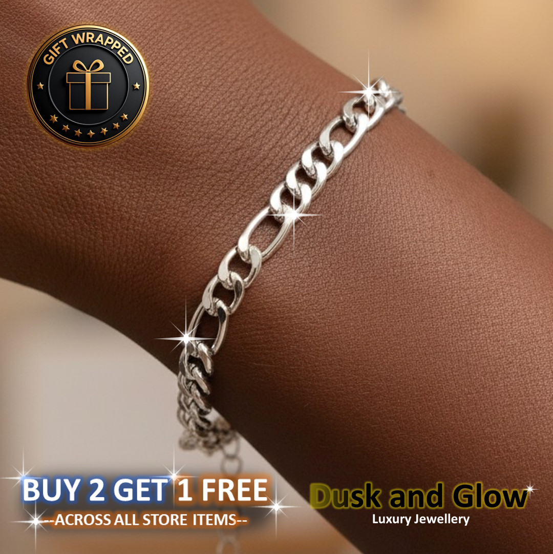 Silver Cuban Link Bracelet Fashion Women Ladies Girls Jewellery Gift NEW UK