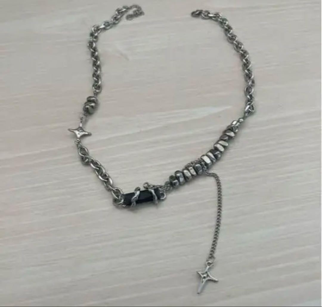 Y2K Nanostudio Silver Necklace 38cm +5cm length for fashion Used