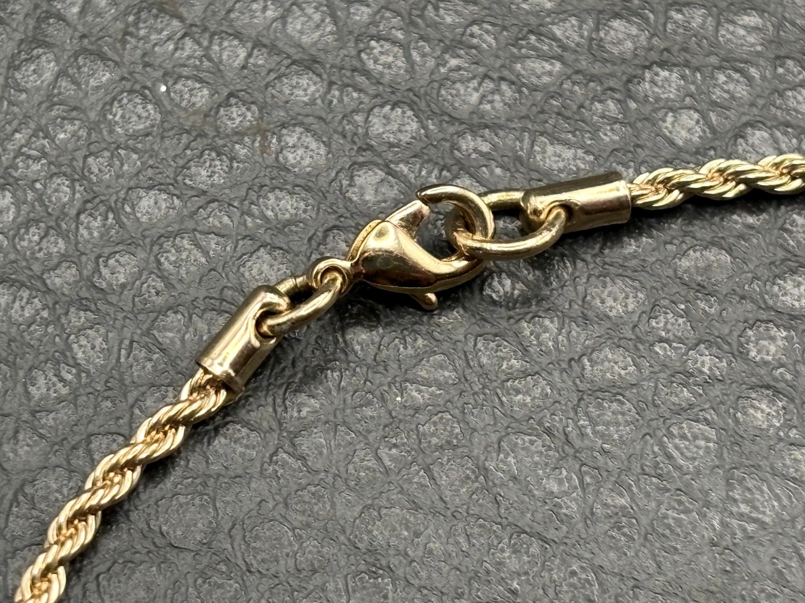 2MM Gold Tone Twisted Rope Chain Bracelet Or Anklet 9”
