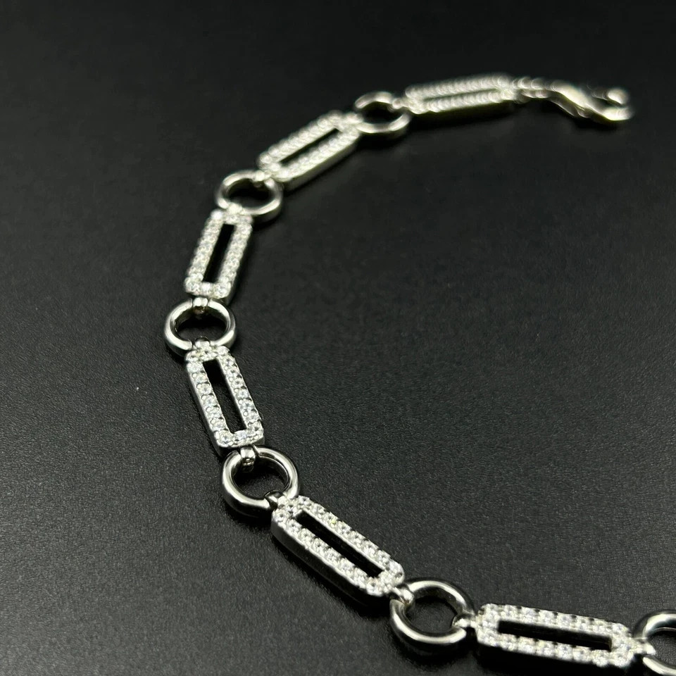5 Ct Round Simulated Diamond 925 White Sterling Silver Women Tennis Bracelet