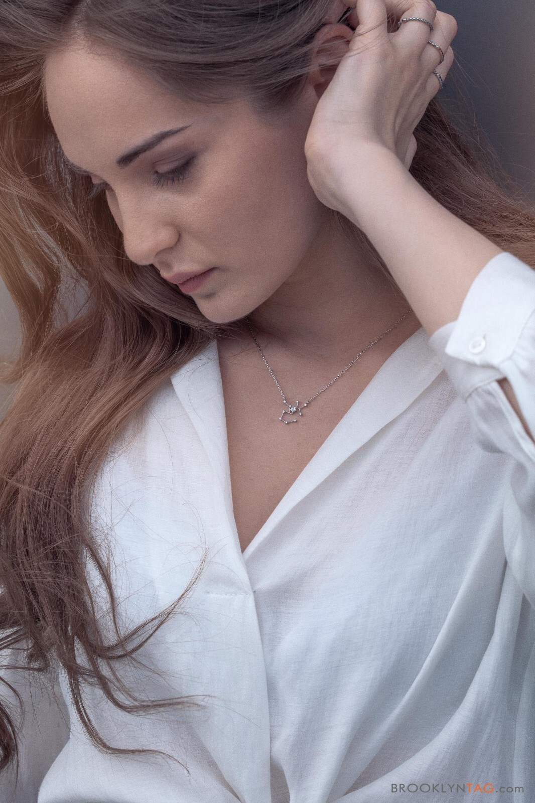 Zodiac Constellation Necklace with Crystals, Celestial Jewelry, Astrology Gift