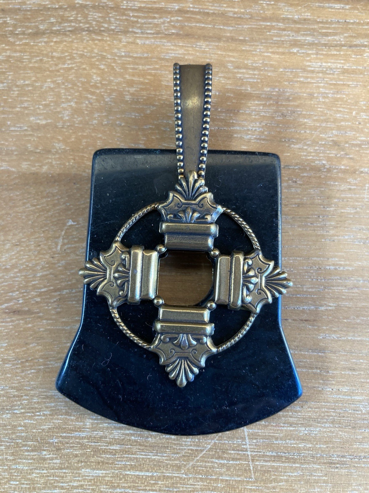 Beautiful Dramatic Black Stone Pendant Gothic Boho Festival Jewelry Party