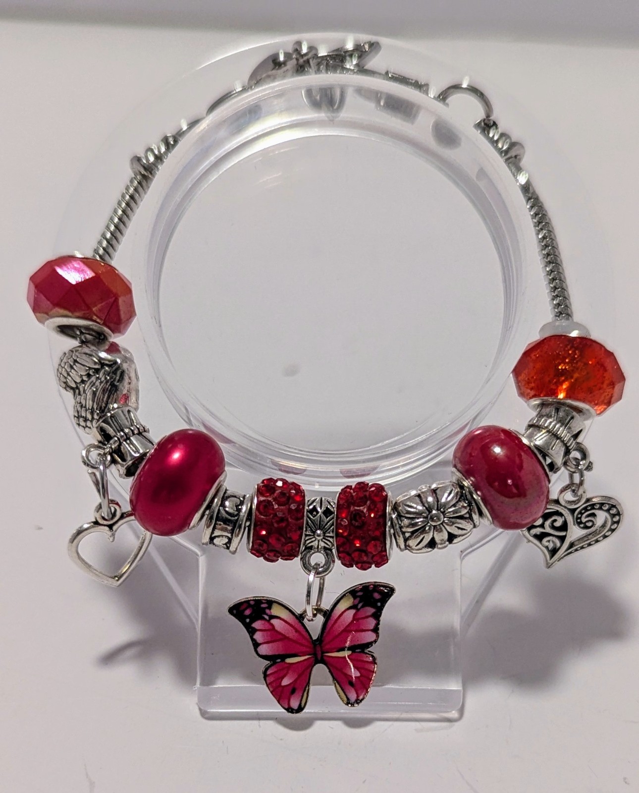 Customizable Silver Bracelets With Large Hole Beads & Charms. OOAK made To Order
