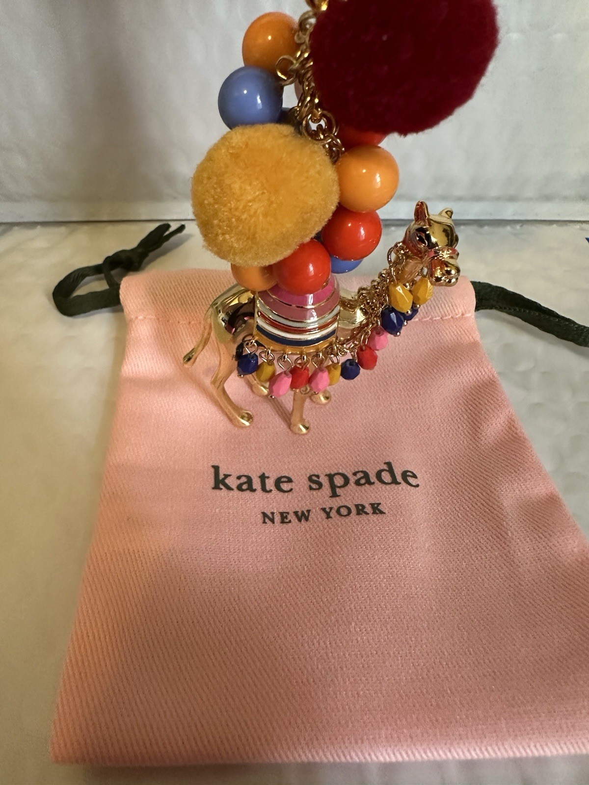 kate spade new york Spice Thing Camel Long Pendant Necklace w/ KS Dust Bag New