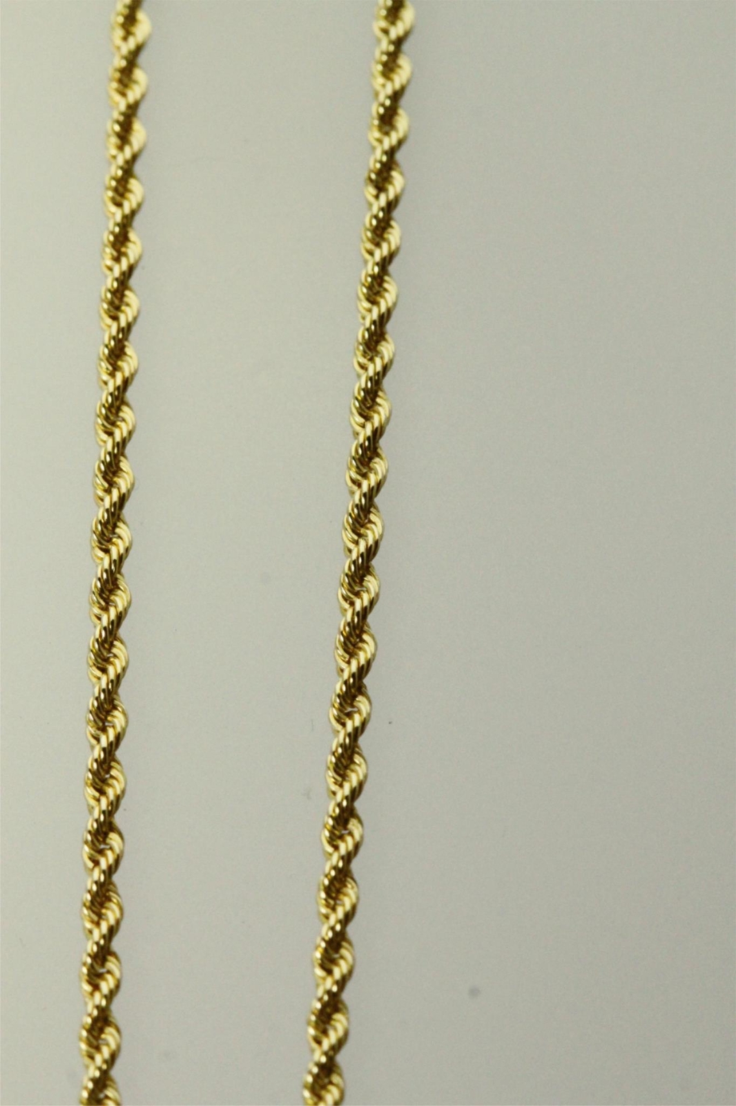 Vintage 1/13 10K Gold 925 Sterling Silver 16″ Long Rope Chain 5.6 Grams NEC5521