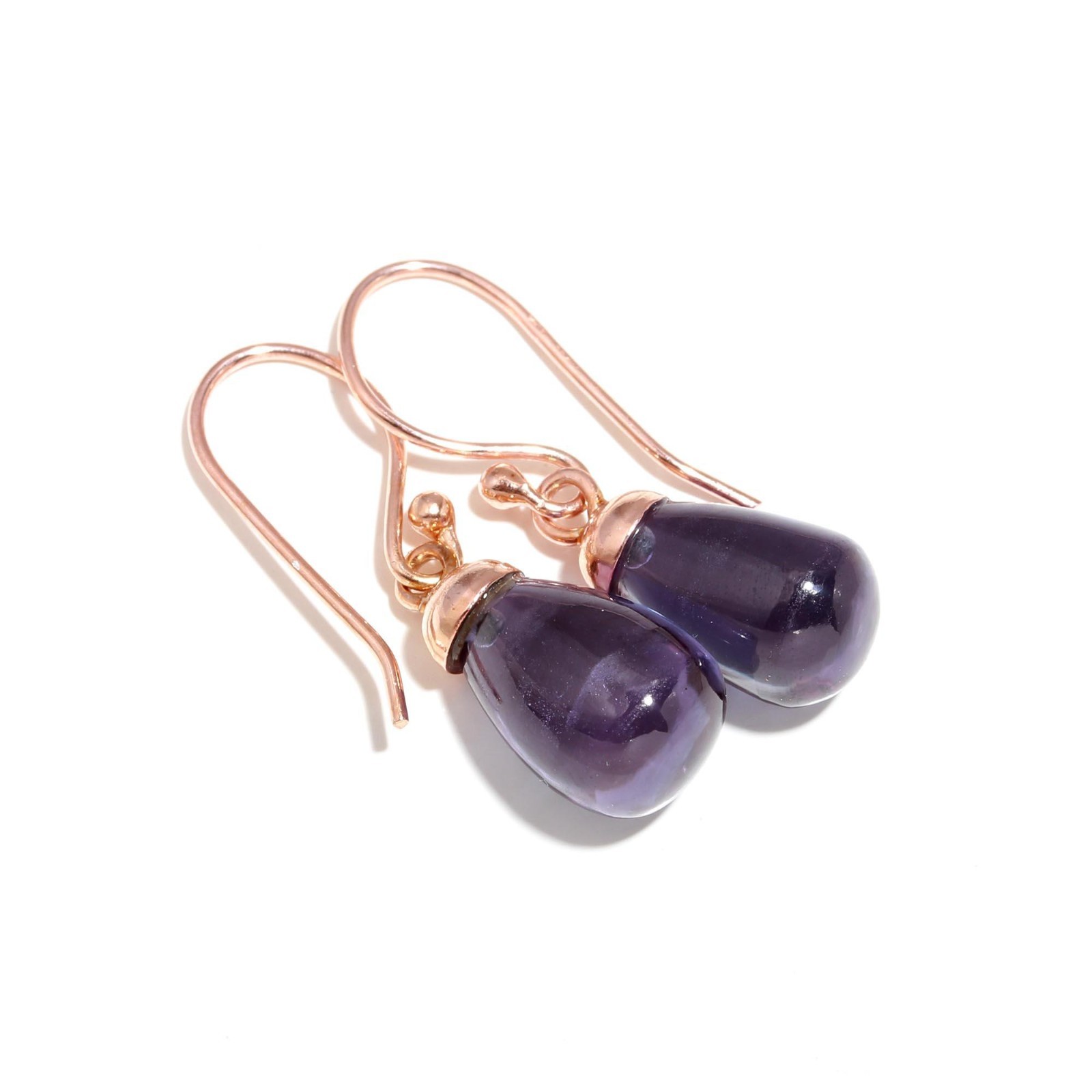 Color Changing Alexandrite Teardrop Earrings Rose Gold Fill Solid Silver Jewelry