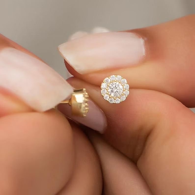 1.50 Ct Round Cut Simulated Diamond Women’s Stud Earrings 14k Yellow Gold Plated