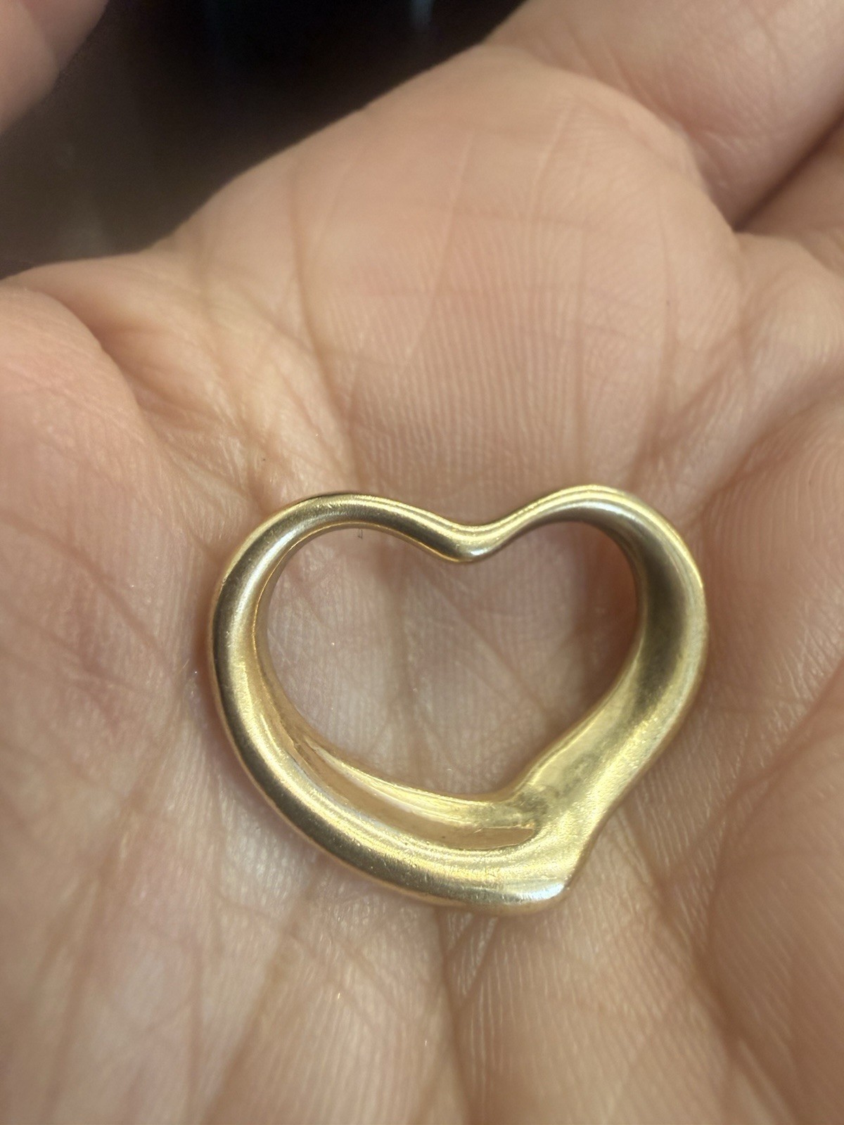 gold open heart pendant necklace