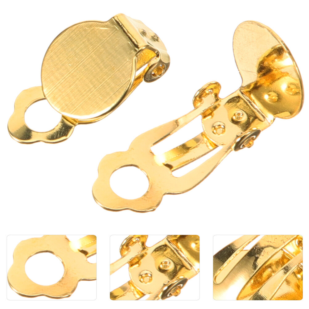 20PCS 10MM Fish Hook Earring Converter Pierced Parts for Clip On Earring