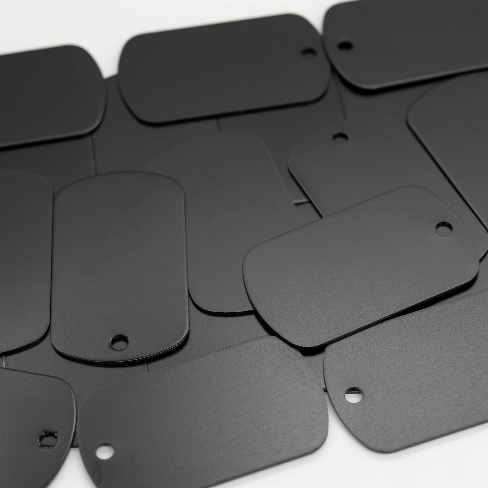 50-Pack Black Anodized Aluminum Engraving Blank Tags for Stamping Labels