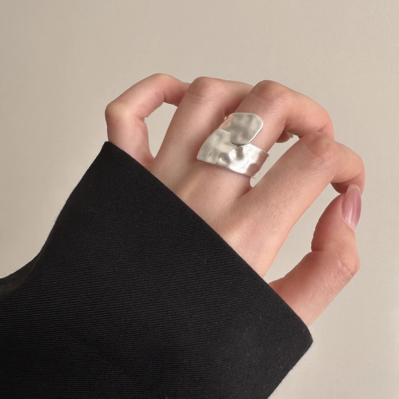Women’s Wide Face Ring Adjustable Opening Ring Unisex Copper Simple Ring