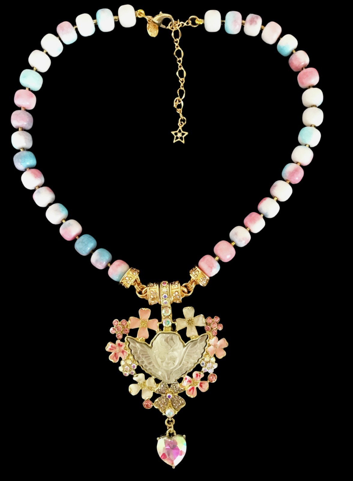 Kirks Folly Garden Cameo Cherub Angel Magnetic Enhancer Necklace
