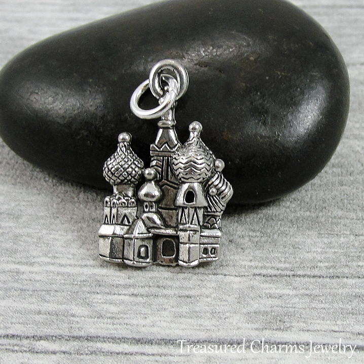 Silver Saint Basil’s Cathedral Charm – Russian Cathedral Church Moscow Pendant