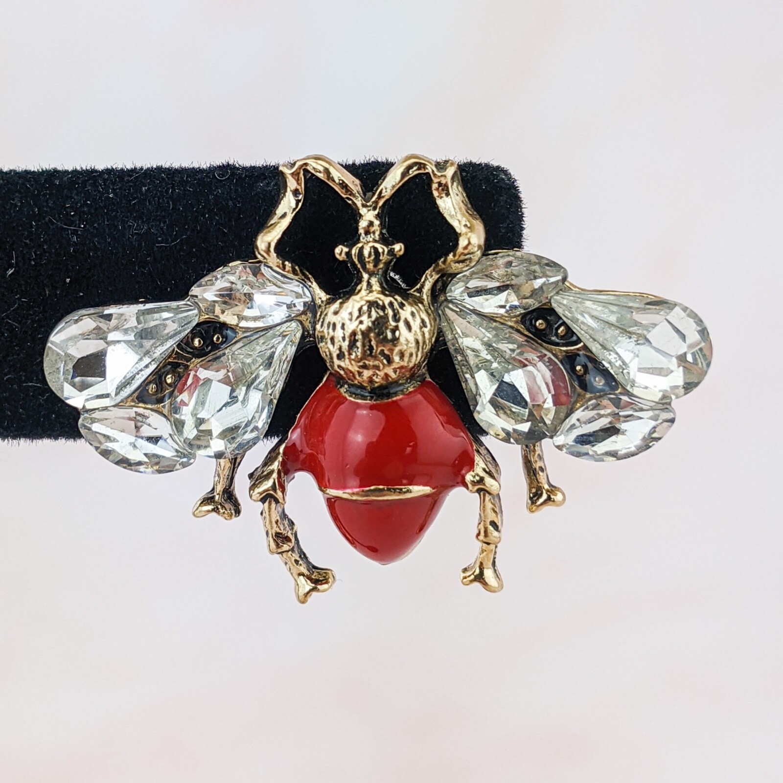 Large Bee & Rhinestone Nickle free Earrings Jewelry Oddities Curiosities