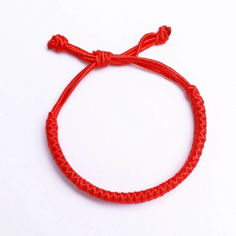 4PCS Adjustable Red String Bracelet Braided Rope Wristband for Women Men Unisex