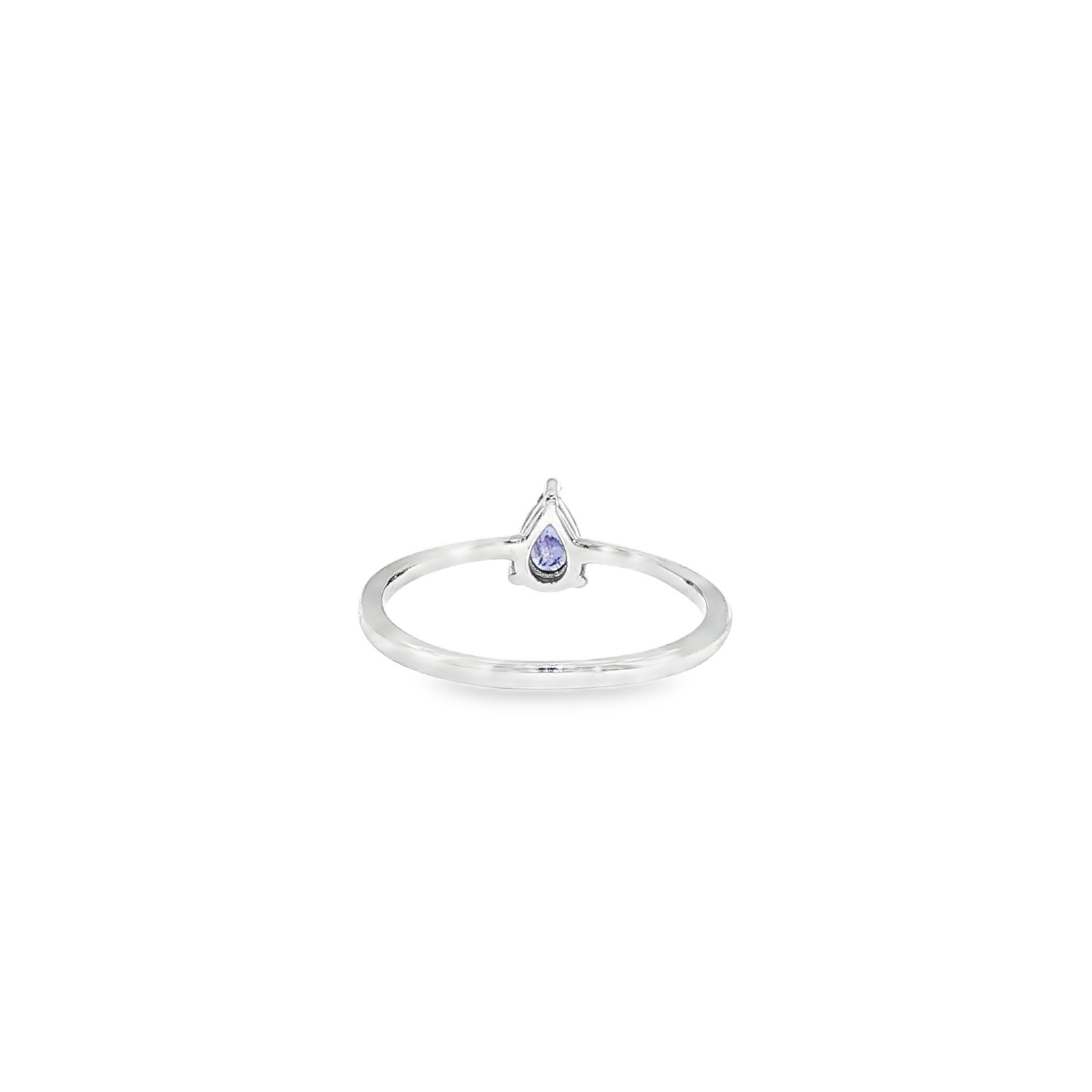 925 Sterling Silver Ring Pear Tanzanite 6x4mm Ring Size 8 Gemstone Jewelry