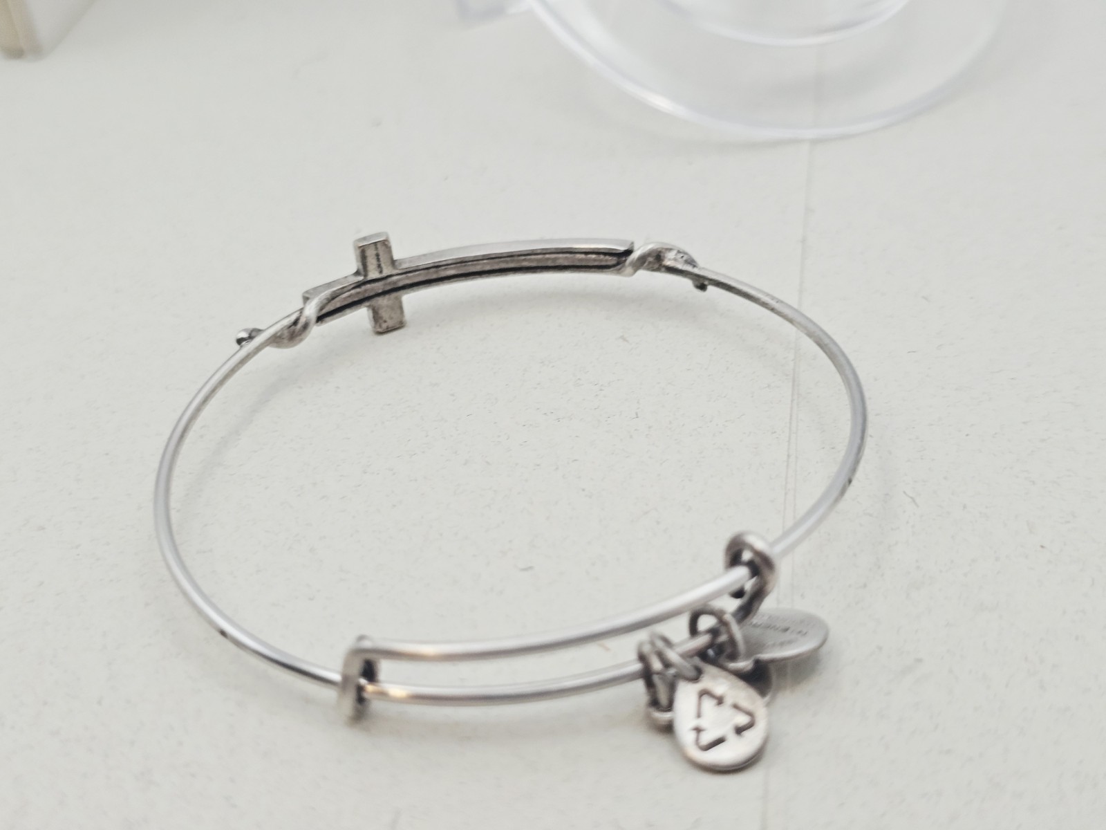 ALEX & ANI Spiritual Armor Cross Charm Bangle Wrap Bracelet Silver ✨️🎁