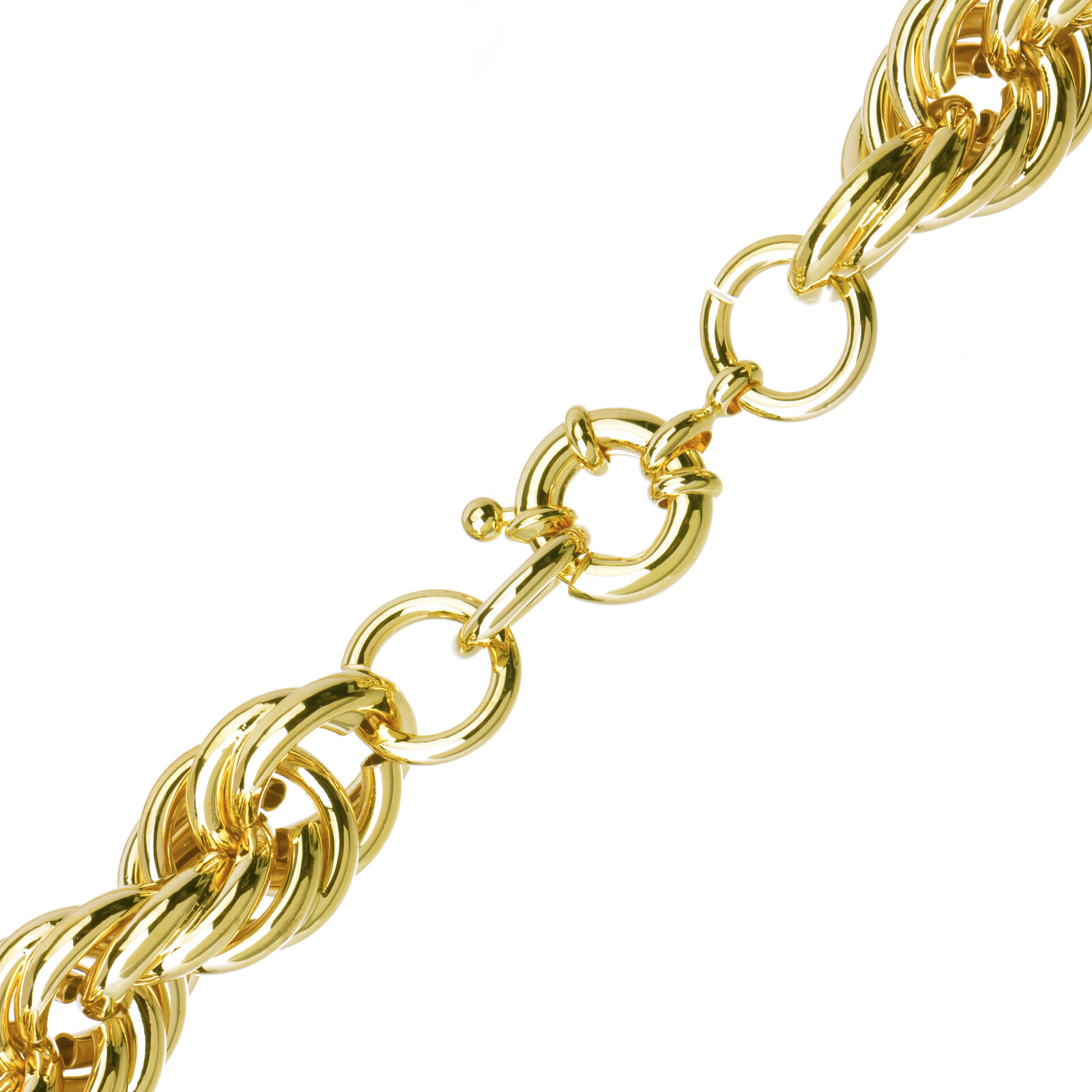 Hip Hop Gold Plated 16 mm Hollow Chunky Rope Dookie Chain Necklace 30″ or 36″
