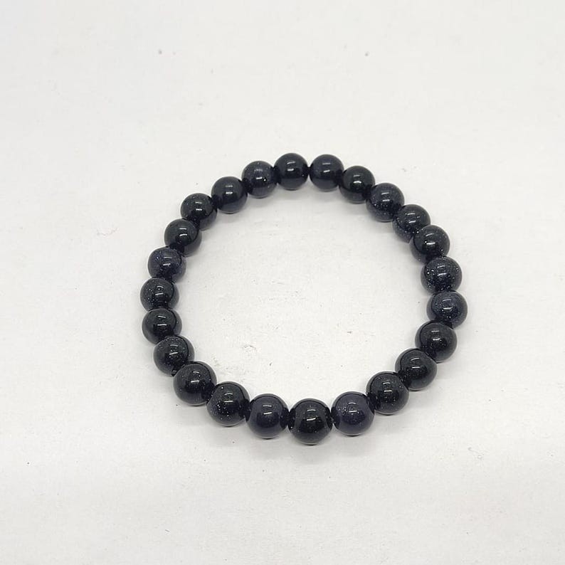 Blue Sunsitara Bracelet Sparkling Midnight Beads, Minimal Daily Wear Gift