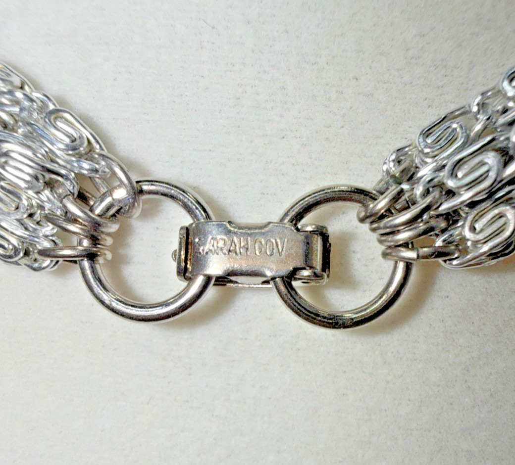 Vintage Sarah Coventry Silvery Cascade Multi Strand S Link Chain Necklace 1960s