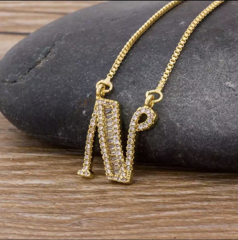 Initial Gold-Plated Necklace *1PIECE*