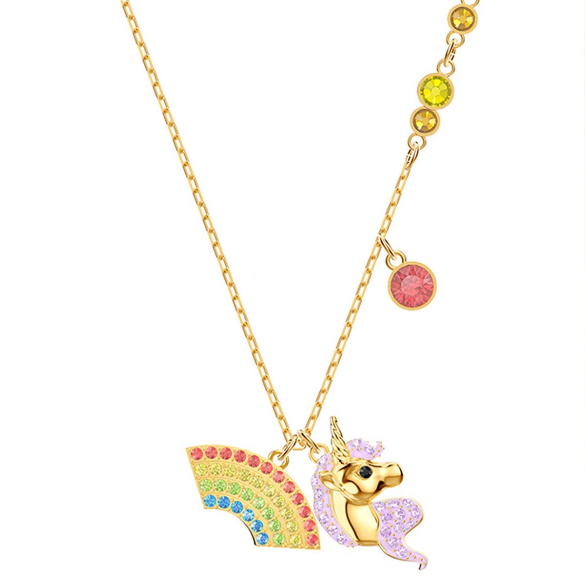Swarovski Crystal Rainbow Unicorn Necklace Bracelet Earrings Set