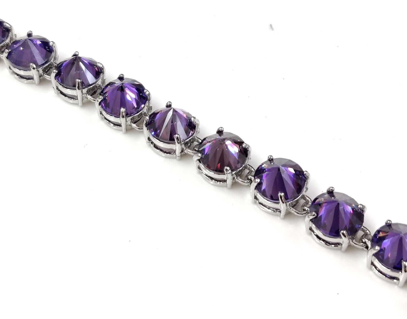 Amethyst Quartz Round Cut Show Stopper Handmade Jewelry Bracelet 7″