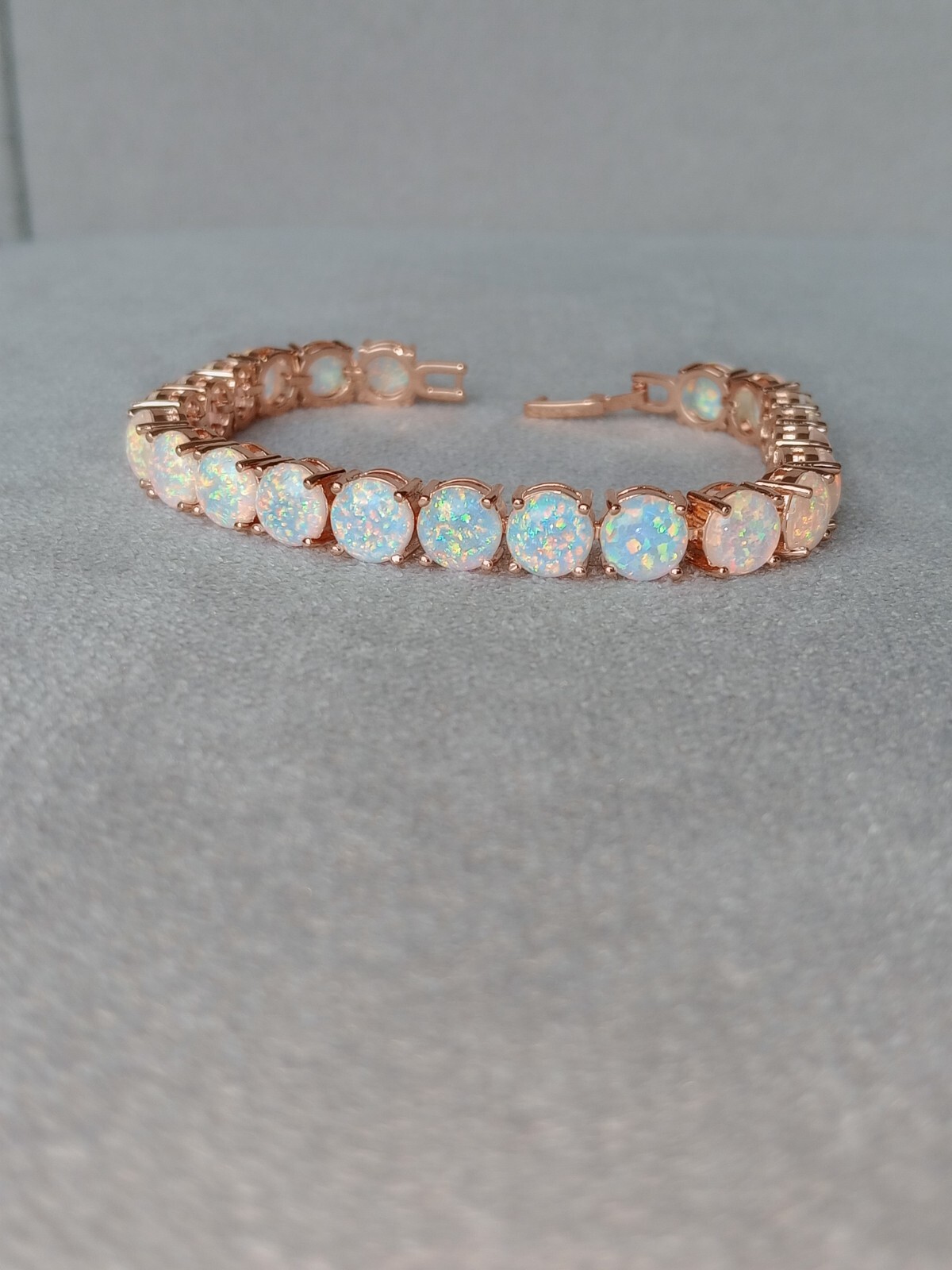 Pink Opal Tennis Bracelet | Opal Bracelet | Opal | October Birthstone, Silver