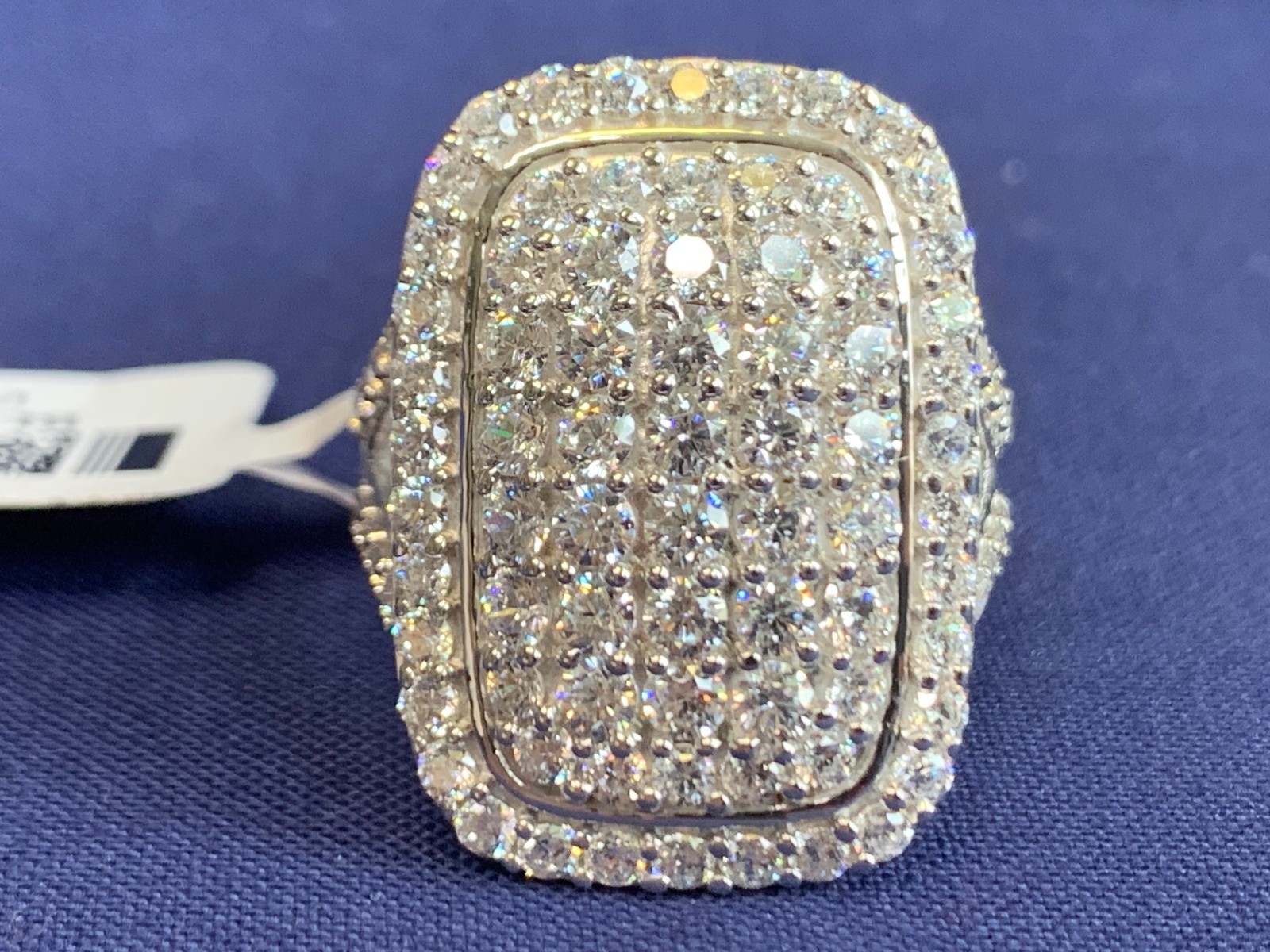 Sterling Silver Ring 8.15g Fine Jewelry Size 8.75 Band Clear Stones India *READ*