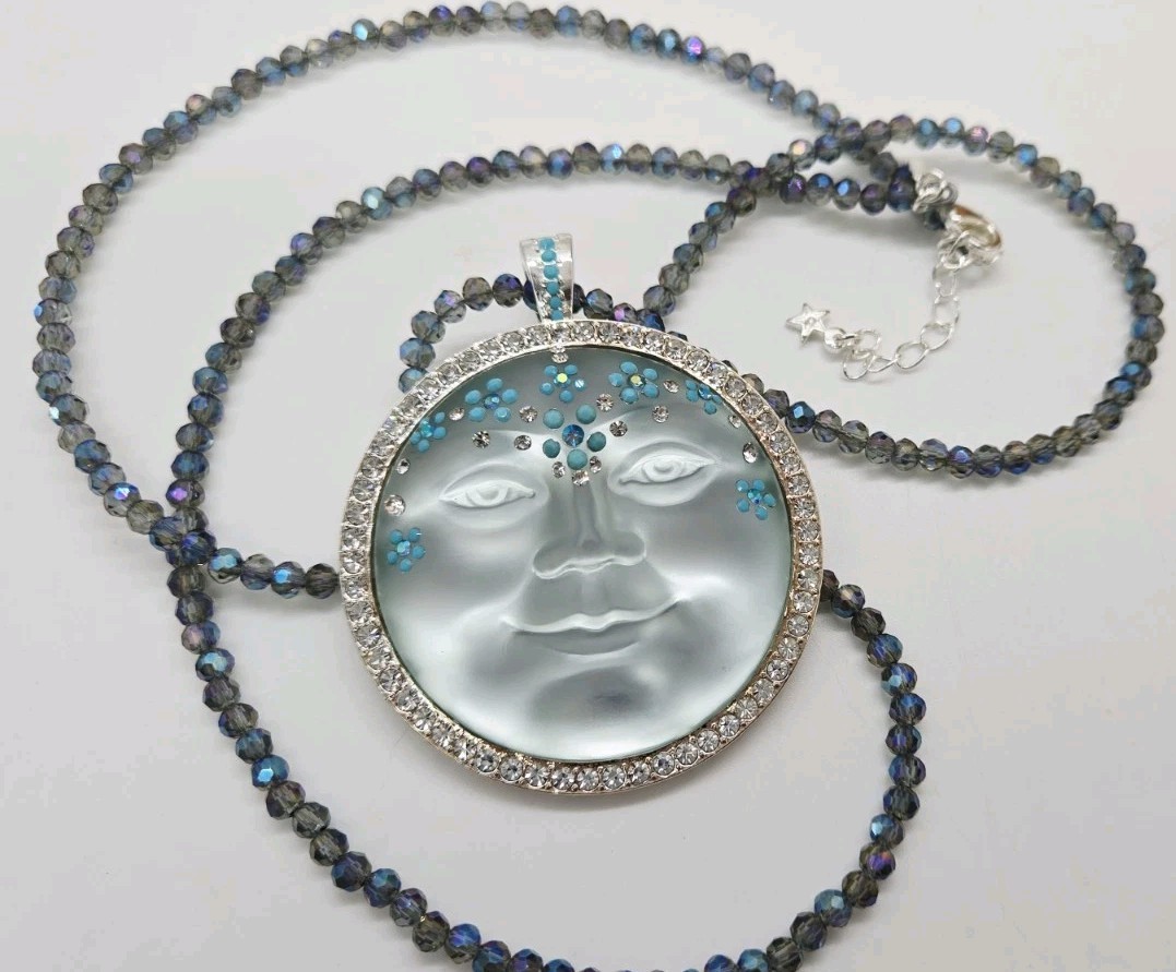Kirks Folly Flower Moon Fold Over Pendant Necklace Set 2pc Lot One of a kind