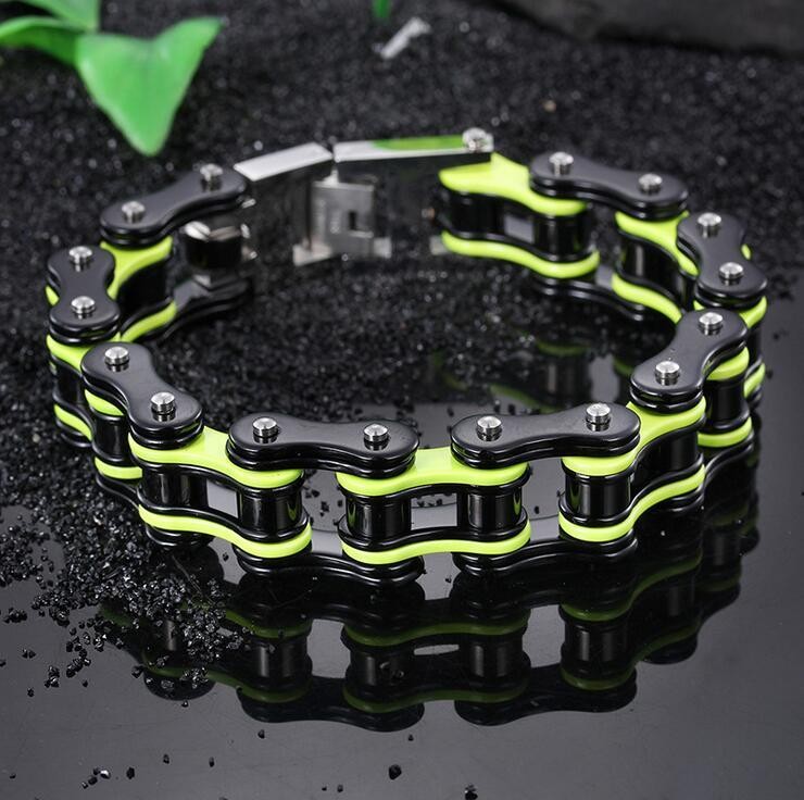 Mens Bracelets Biaker Motorcycle Chain Link Bracelet Punk Stainless Steel Gift