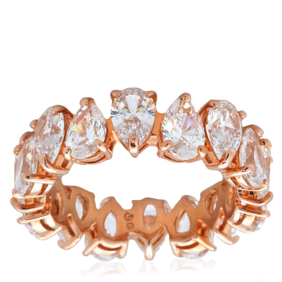 Swarovski Vittore Pear Cut Crystals, White, Rose-gold Tone Plated Ring