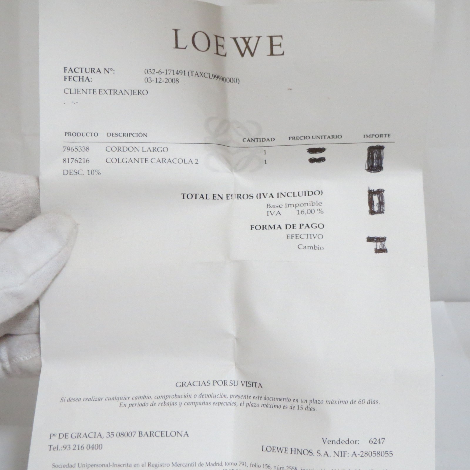 Auth Loewe Shell Charm Pendant Necklace Snake Chain Silvertone 40cm/15.7″ Good i