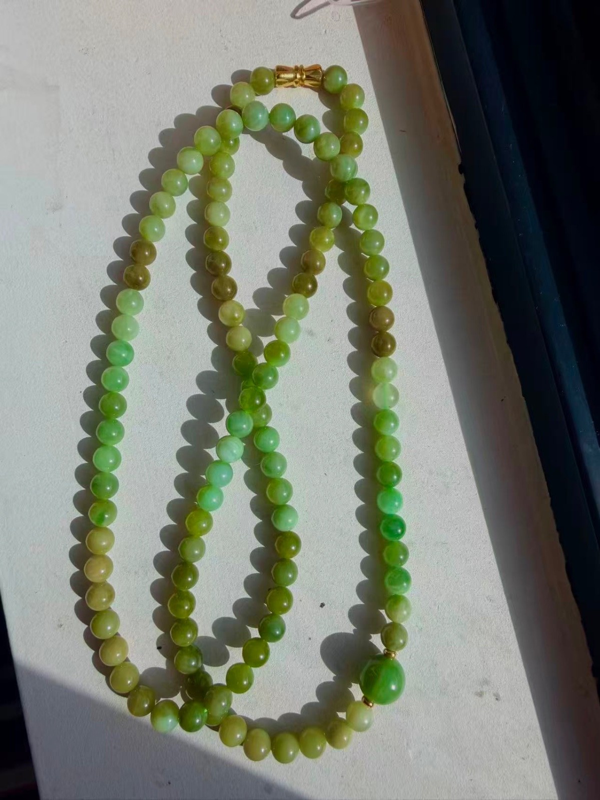 hetian jade necklace 6m mint green jelly cats eye 和田玉碧玉起胶